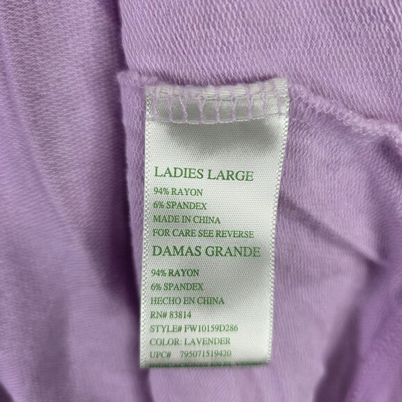 Womens Green Tea Lavender Cowl Neck Top Long Sleeve Rayon Blend Stretch Size L - Picture 2 of 7